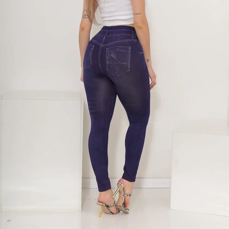 Calça Legging Academia Empina e Levanta Bumbum Fake Jeans Premium