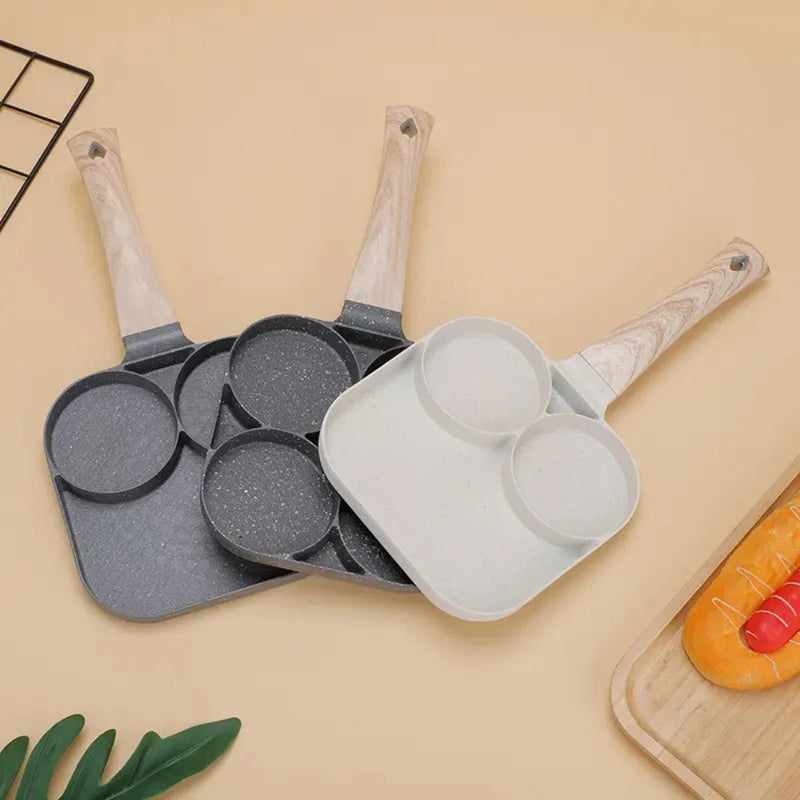 Frigideira Antiaderente com 3 ou 4 Divisórias – Ideal para Ovos, Bacon, Carnes e Lanches