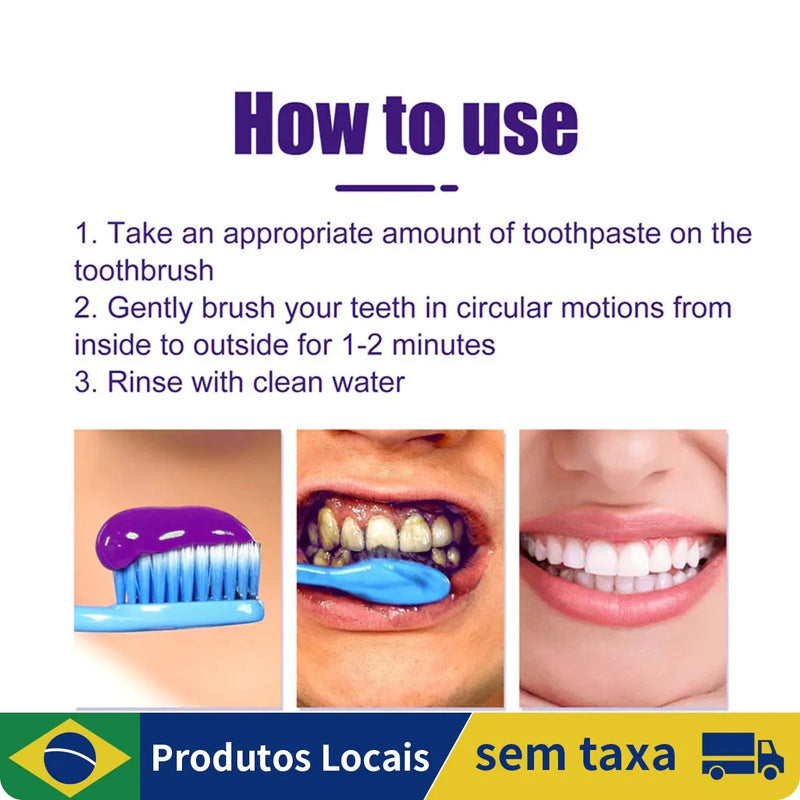 V34 Pasta Branqueadora De Alta Eficiência Para Limpeza Dentária Cuidado