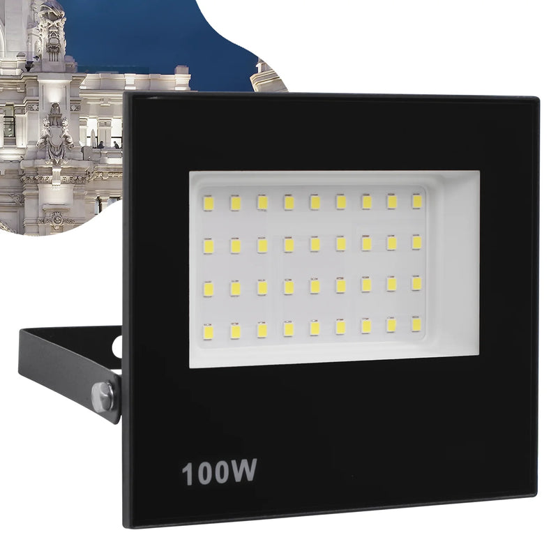 Refletor de LED 100W Holofote Bivolt à Prova d'Água Luz Branca Forte