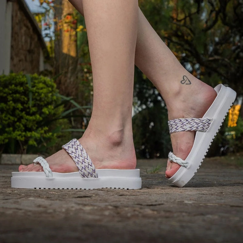 Sandália Papete Tressê Feminina GuGi Birkenstocks Com Tiras Trançadas 901-GG