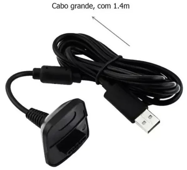Controle Xbox 360 Kit Fonte e Carregador com Cabo USB