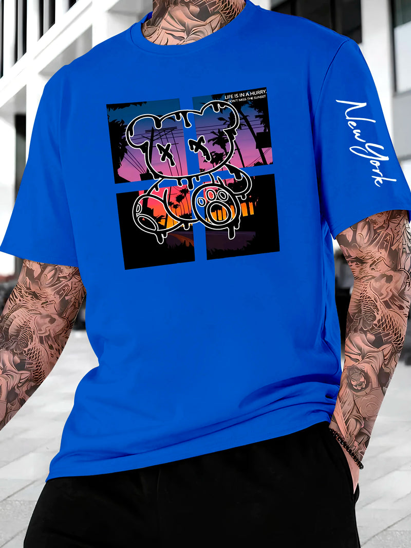 Camiseta Masculina New York Bear Streetwear