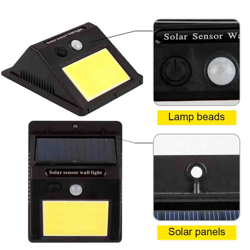 **Luminária Solar com Sensor de Presença Automático – 20 LEDs | Iluminação Eficiente para Áreas Externas, Jardins, Entradas e Garagens**