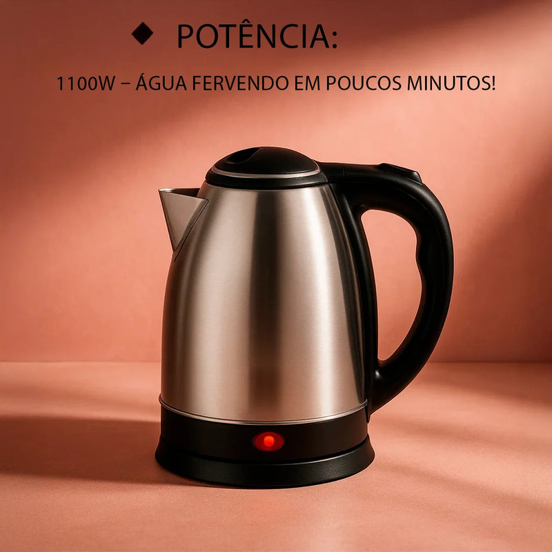 Chaleira Elétrica Inox 1.8L 1100W – 110V ou 220V (Colorida)