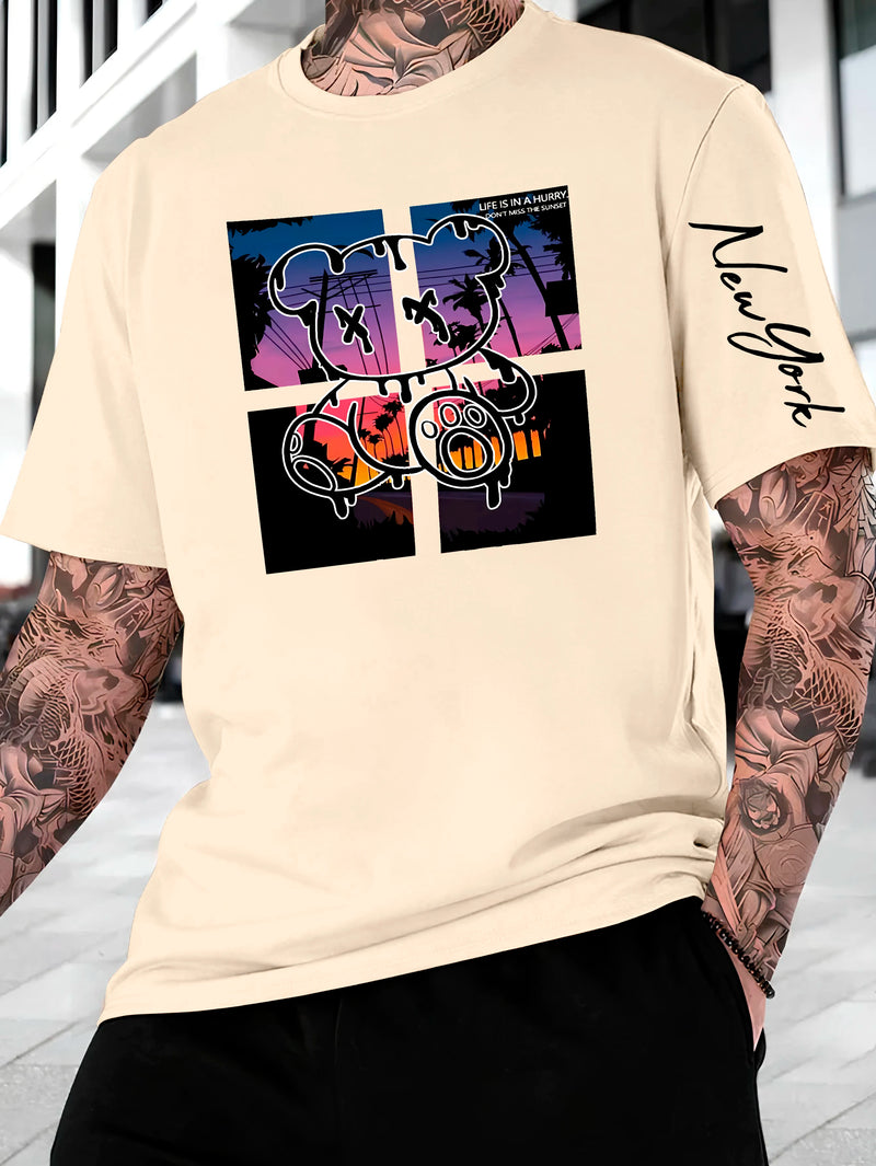 Camiseta Masculina New York Bear Streetwear