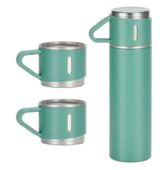 Garrafa Térmica 500ml Com Xícara Café Chá a Vácuo Inox Com 3 Xícaras Vacuum Flask Set 500ml Várias Cores Embalagem Presente