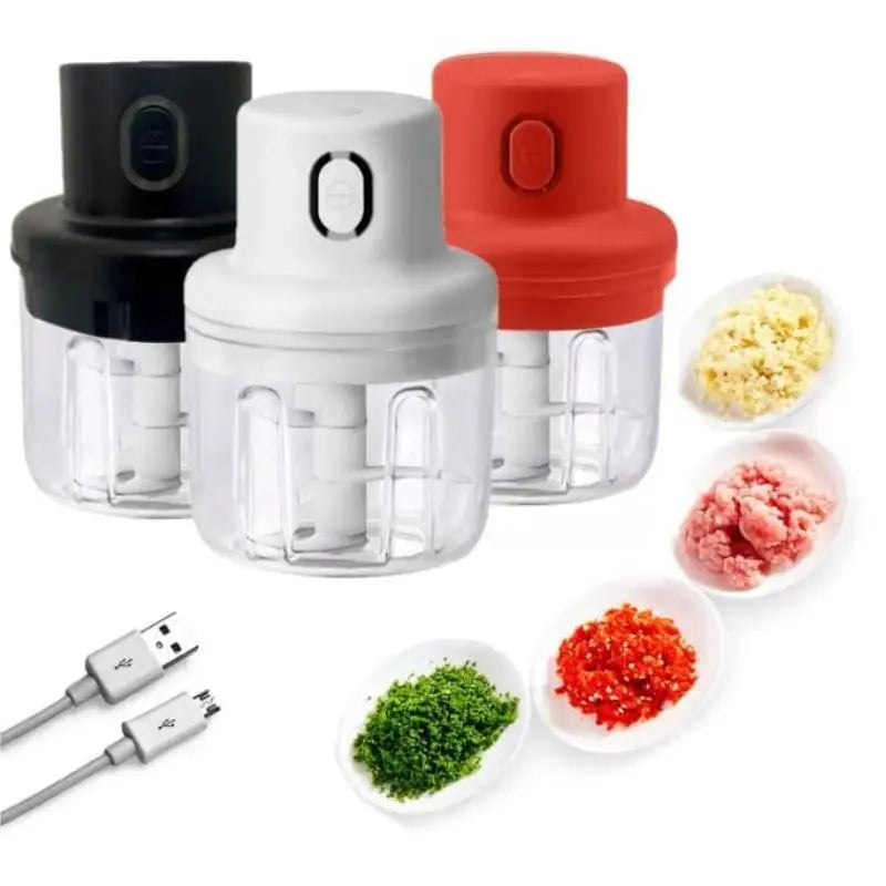 Mini Processador de Alimentos Elétrico 250ml Sem Fio, Recarregável, Triturador, Utensílio de Cozinha