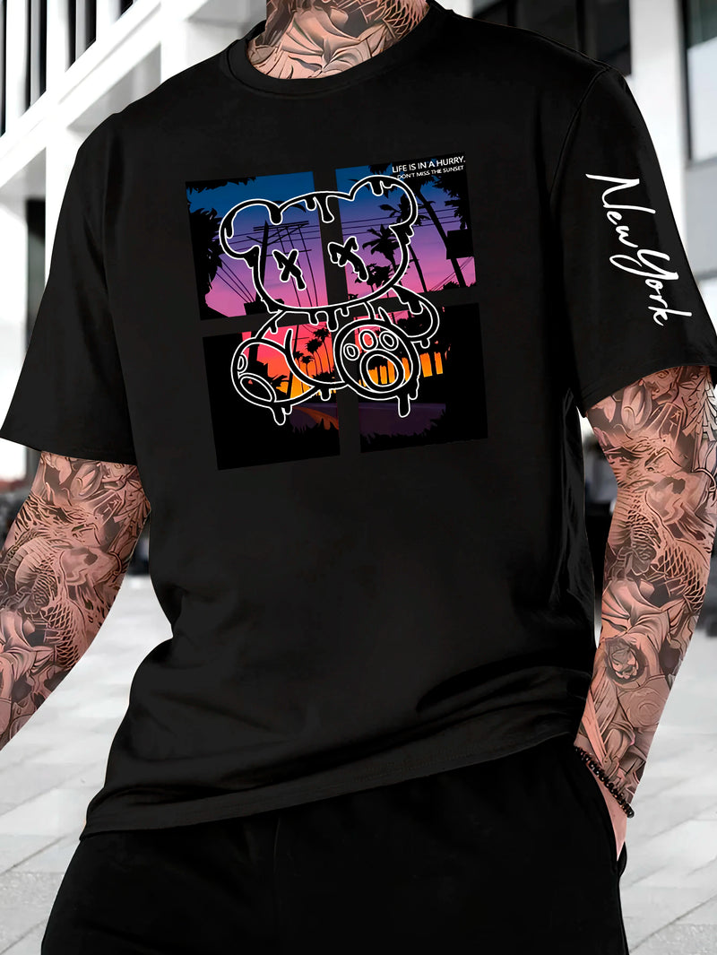 Camiseta Masculina New York Bear Streetwear