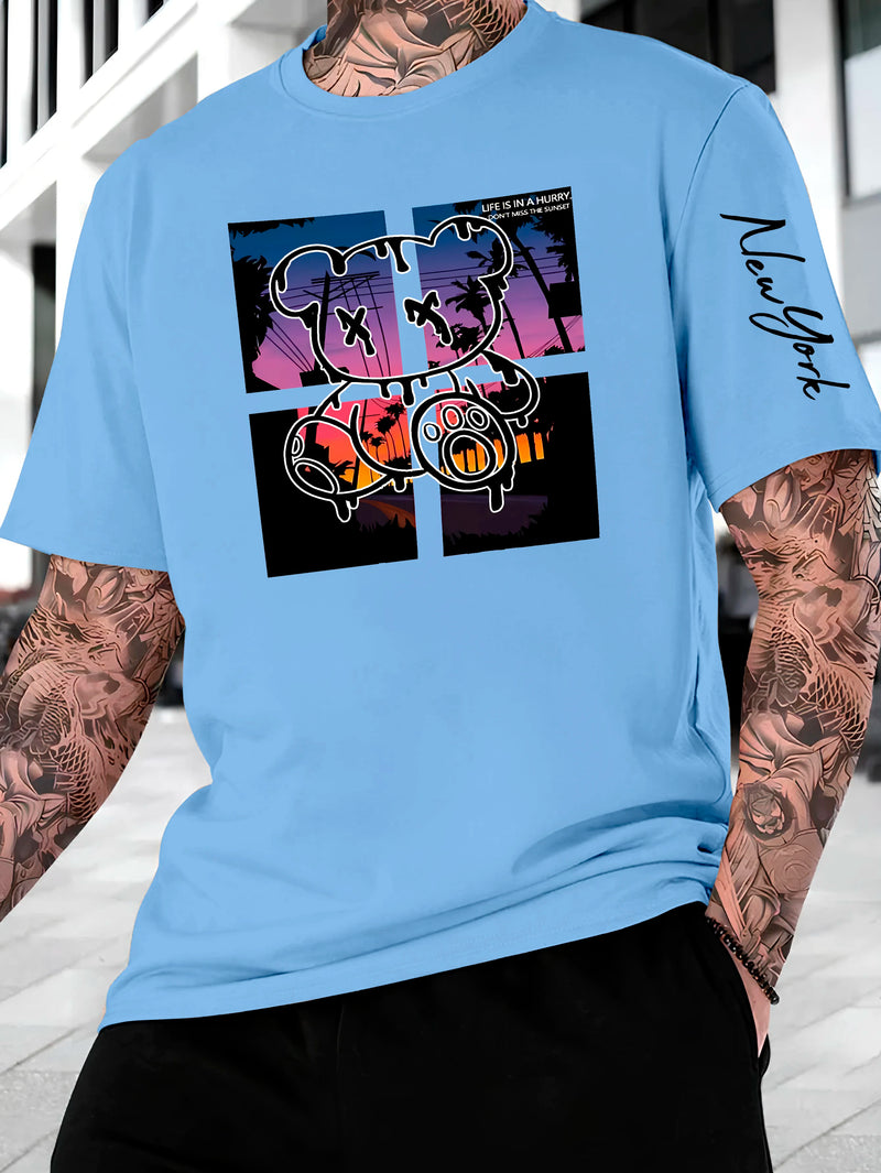 Camiseta Masculina New York Bear Streetwear