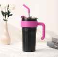Caneca Térmica 860ml com Alça, Canudo e Bico — Praticidade e Conforto em Cada Gole