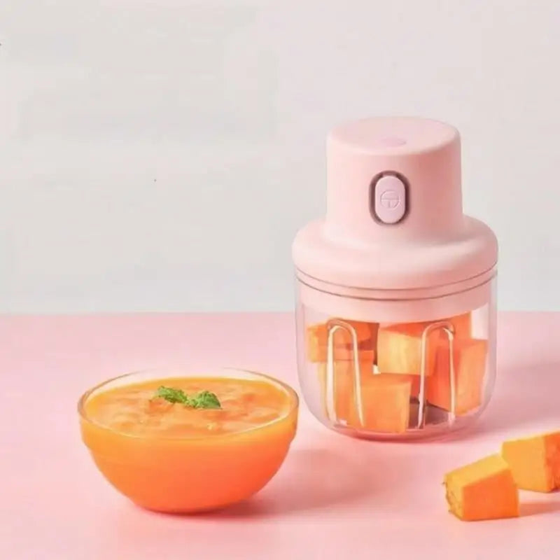 Mini Processador de Alimentos Elétrico 250ml Sem Fio, Recarregável, Triturador, Utensílio de Cozinha