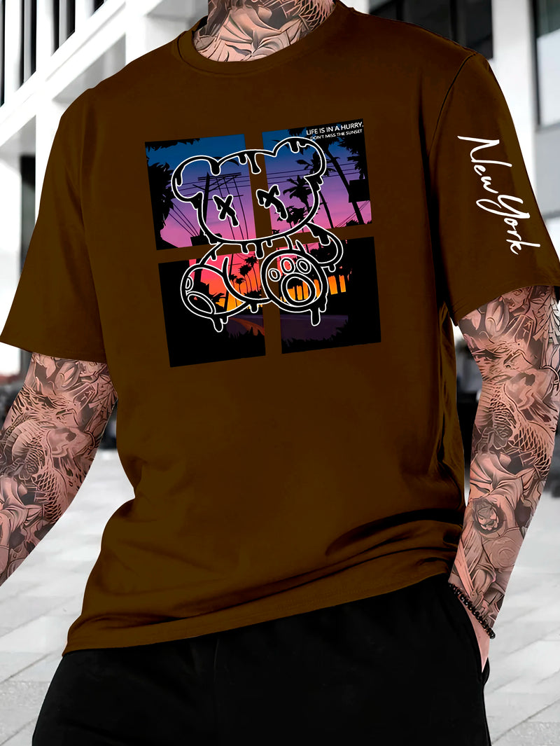 Camiseta Masculina New York Bear Streetwear