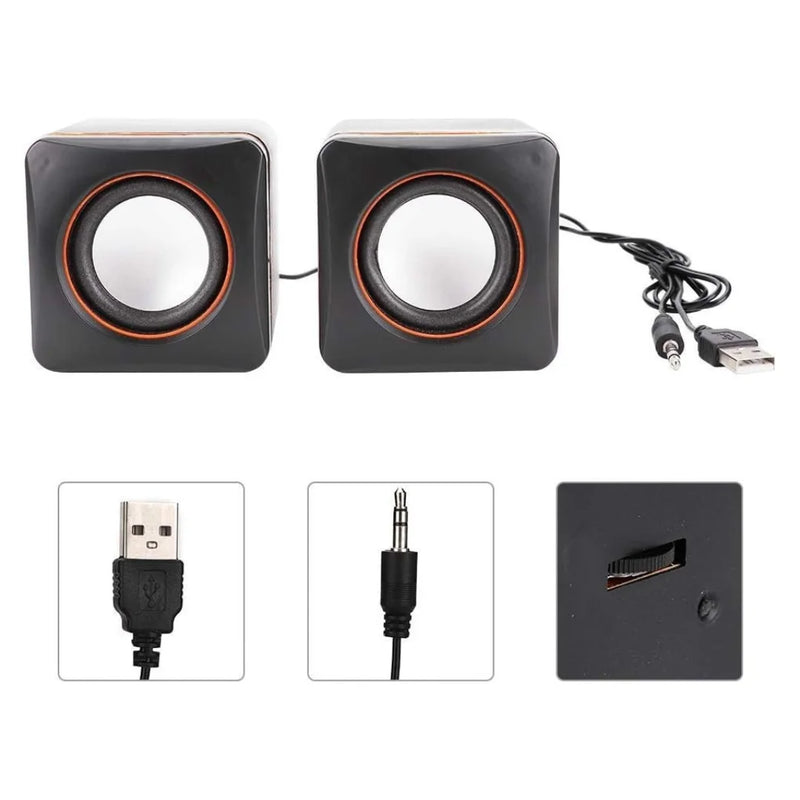 Caixa de Som Portátil P2 6W – Compacta com Som de Qualidade para Jogos, Filmes, Músicas, Vídeos e Reuniões – USB + P2 para PC e Computador