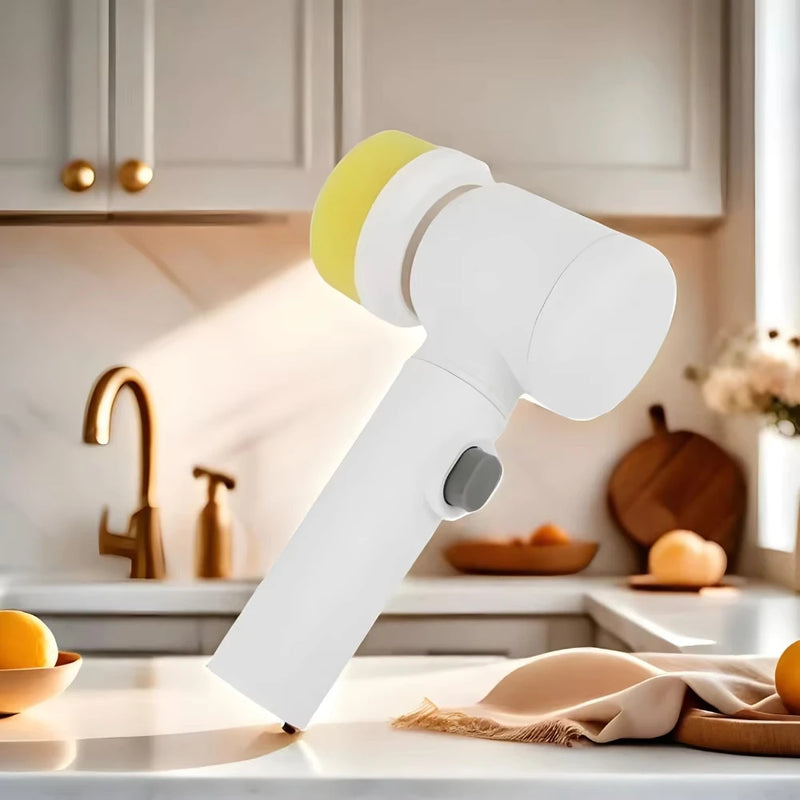 Escova de Limpeza Elétrica 5 em 1 – Sem Fio e Recarregável | Uso Multiuso para Cozinha e Banheiro