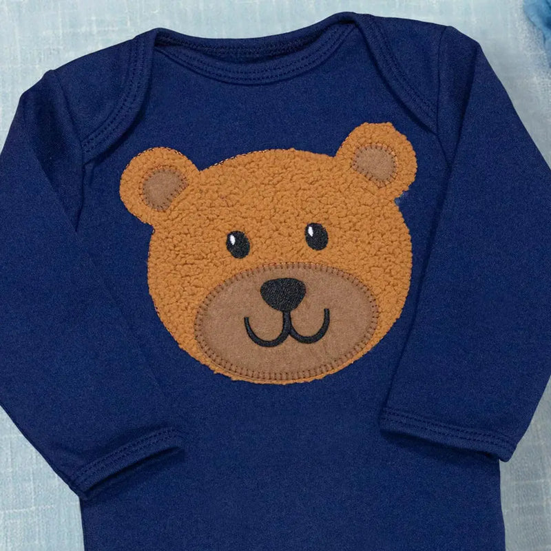Body Bebê Manga Longa com Bordado 3D