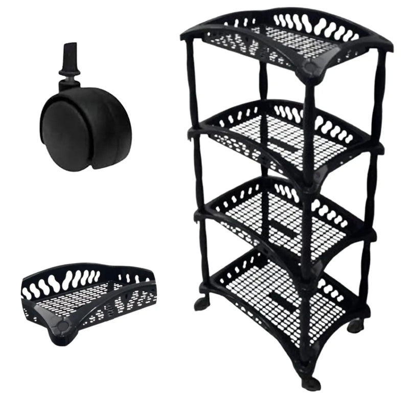 Organizador Vertical com 4 Cestos – Suporte de Piso para Frutas e Legumes | Ideal para Cozinha