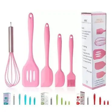 Kit Culinario de Utensílios de Silicone 5 Peças Espátula /Pinça Pegador De Alimentos /Pincel /Fouet Fue envio a cor aletoria