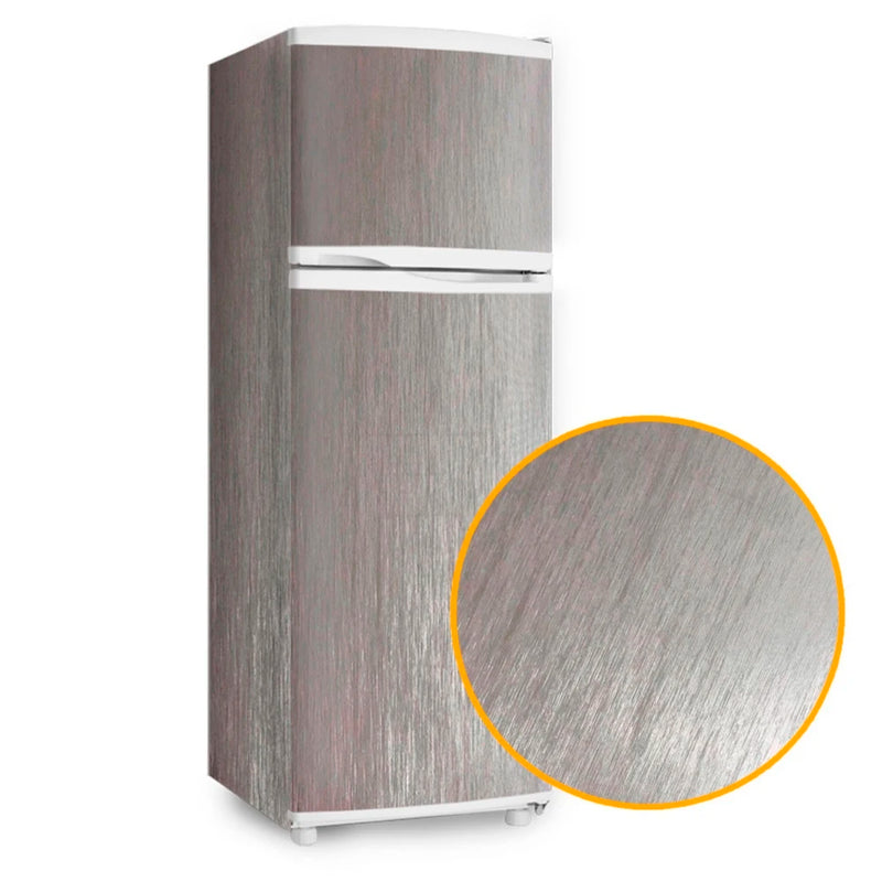 Adesivo Vinil Prata Inox para Envelopamento de Geladeira, Fogão e Móveis