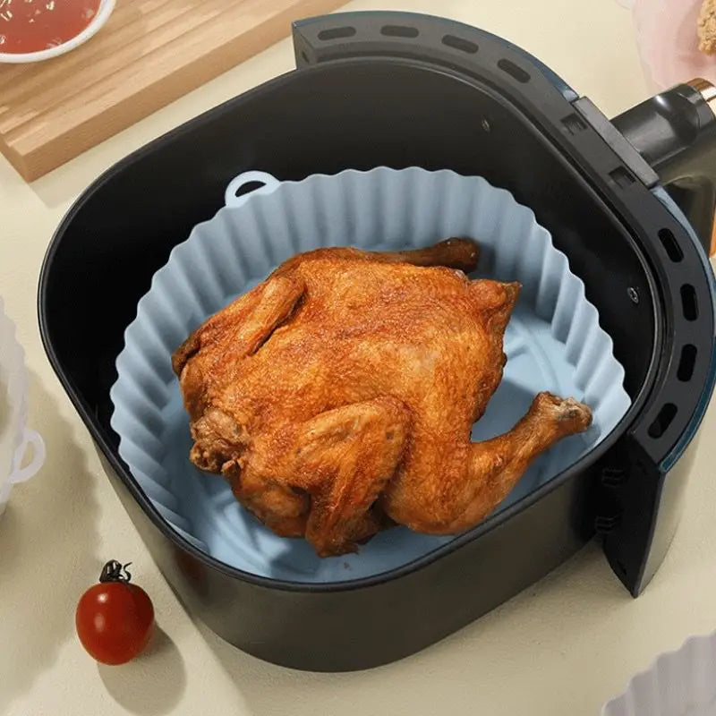 Forma Assadeira Para Fritadeira Air Fryer Em Silicone Flexível Lavável