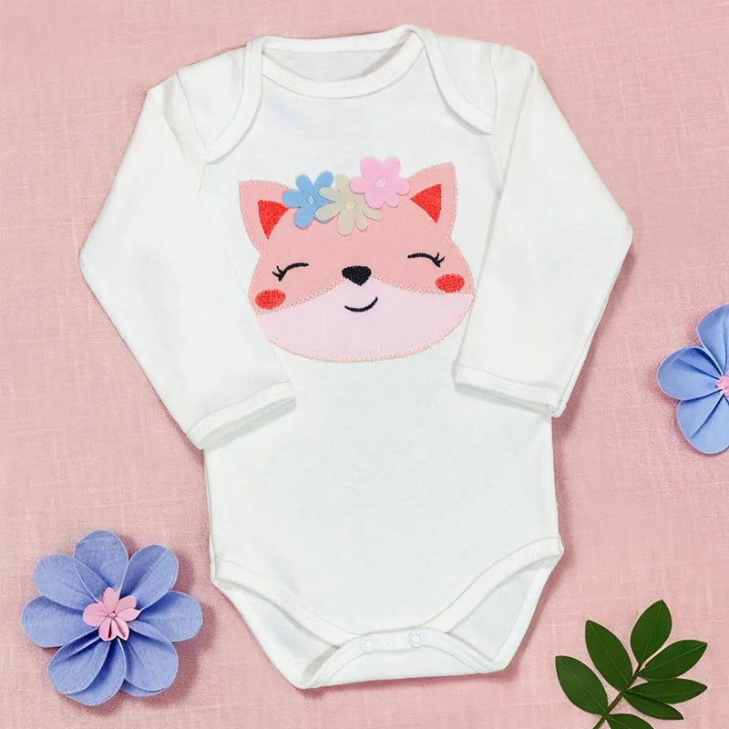 Body Bebê Manga Longa com Bordado 3D