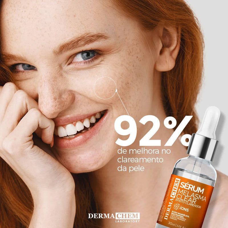 Kit 3 Skincare com Vitamina C Dermachem – Clareador e Antissinais Contém: Sérum Clareador Melasma Clear + Gel Facial Anti-Idade + Sabonete Facial com Vitamina C