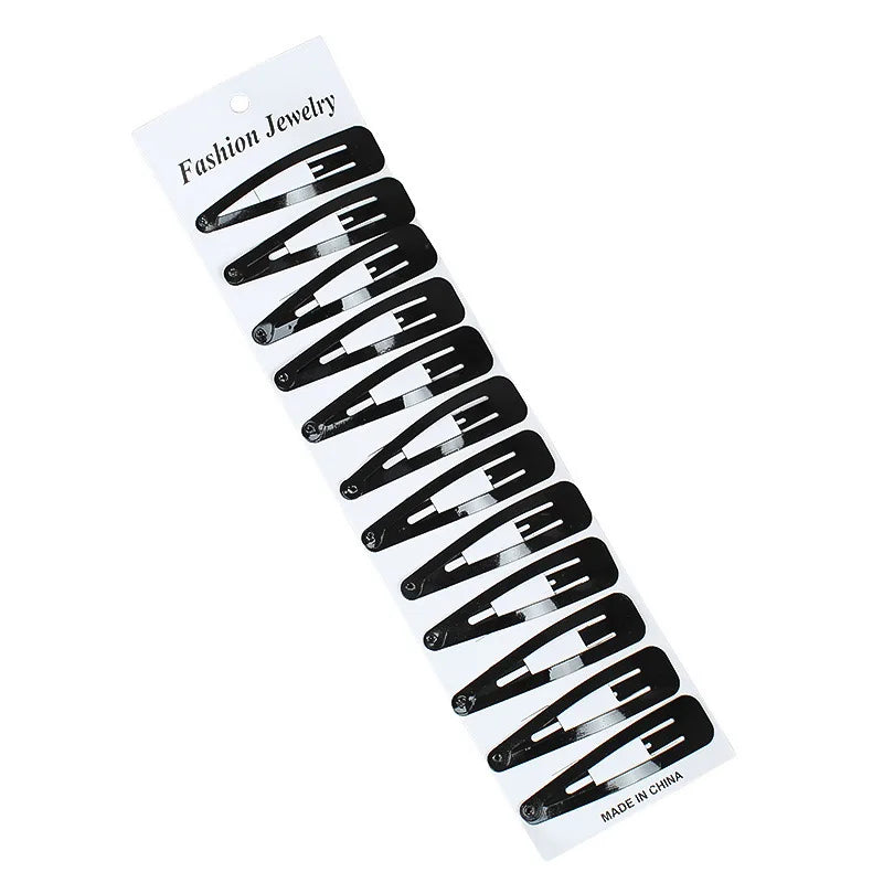 Conjunto com 10 Presilhas Tic Tac para Cabelo – Cor Preta