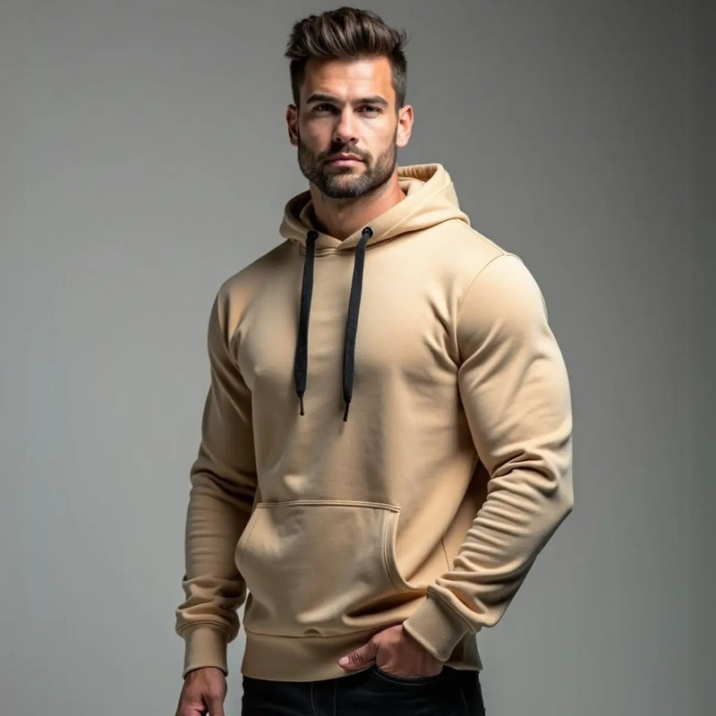 Blusa Kangaroo Moletom, Modelo Reto, em Algodão Flanelado, GuGi, com Bolso Frontal, Hoodie Ajustável, Moda MLT01-LISO