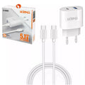 Fonte Carregador Rapido + Cabo Tipo C para Tipo C 1m - 5.1v Bivolt Compatível Samsung Motorola Xiaomi LG Android