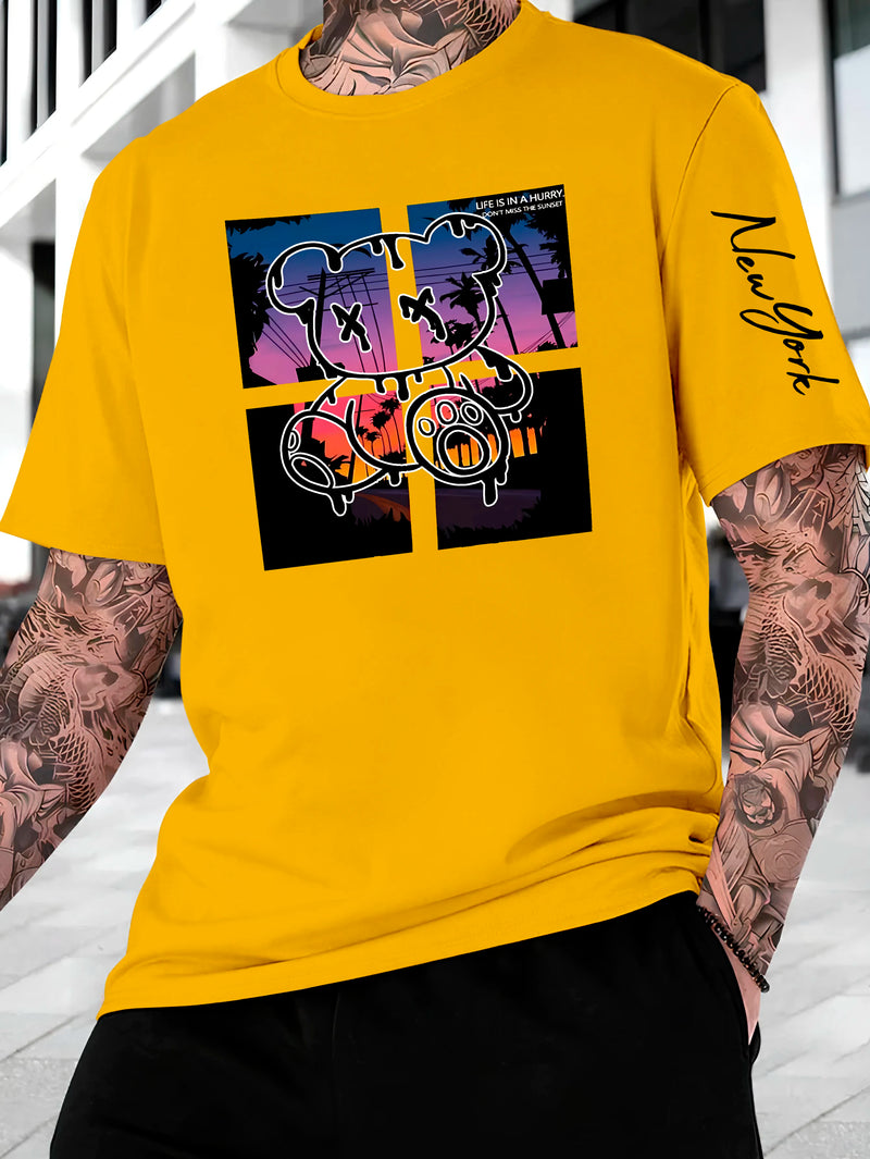 Camiseta Masculina New York Bear Streetwear