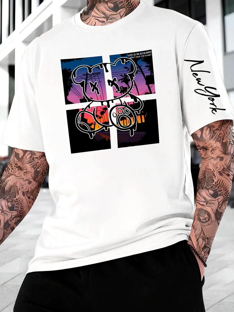 Camiseta Masculina New York Bear Streetwear