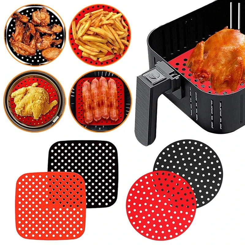 Tapete Protetor de Silicone Universal para Fritadeira Elétrica – Formatos Quadrado e Redondo
