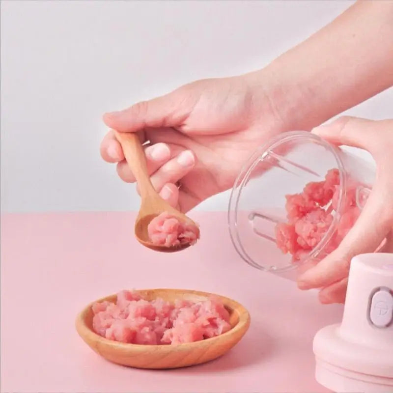 Mini Processador de Alimentos Elétrico 250ml Sem Fio, Recarregável, Triturador, Utensílio de Cozinha