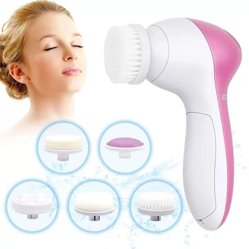 Escova Elétrica Facial 5 em 1 Massageador Esponja Limpeza de Pele Esfoliação Rosto Skincare Harmonização Facial Beleza Pistola M