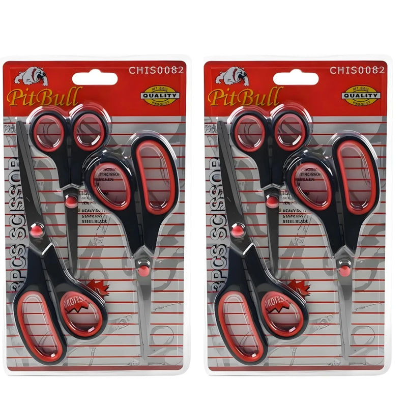 Kit com 3 Tesouras Profissionais Multifuncionais em Aço Inox para Cabelo