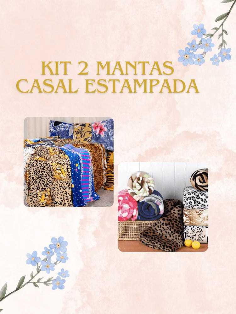 Mantas Couple Pattern Printed and Lisa Microfiber Blanket Miscellaneous Options