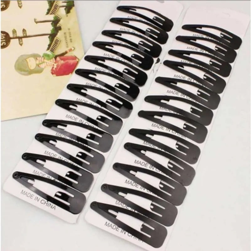 Conjunto com 10 Presilhas Tic Tac para Cabelo – Cor Preta