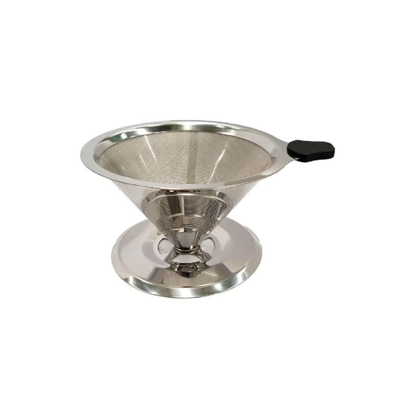 Filtro de Café em Inox, Coador Grande Reutilizável, Pour Over, Ecológico, Prático, Durável, Fácil de Limpar e Compacto
