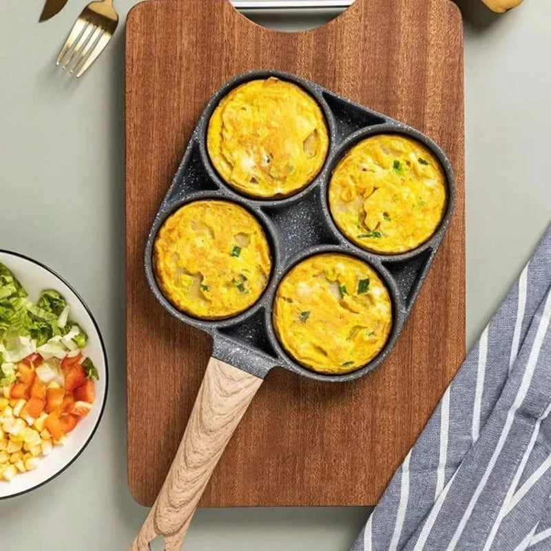 Frigideira Antiaderente com 3 ou 4 Divisórias – Ideal para Ovos, Bacon, Carnes e Lanches