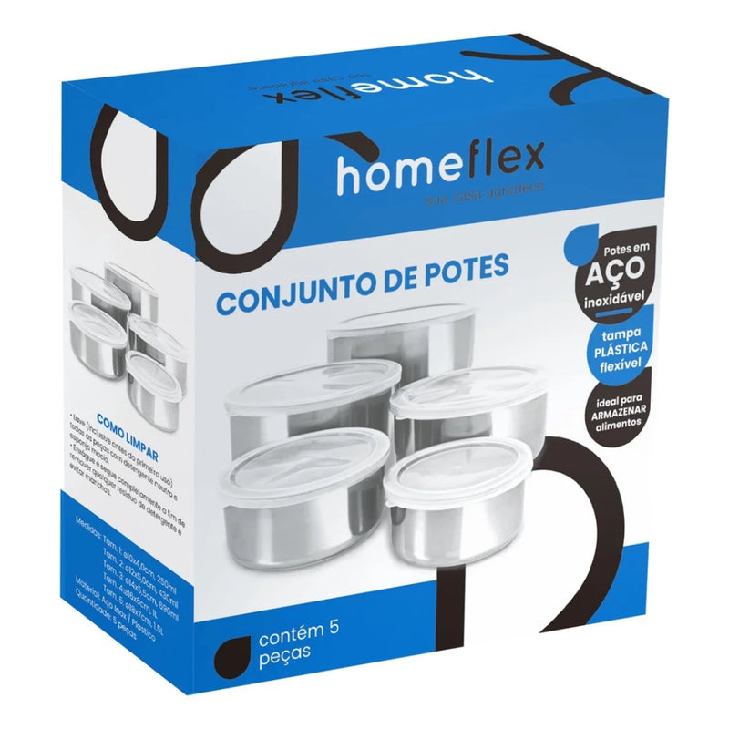 Jogo com 5 Panelas de Alumínio e Tigelas de Aço Inox com Tampa Redonda Praticidade, Eficiência e Armazenamento Elegante com Tampa Redonda Incluída