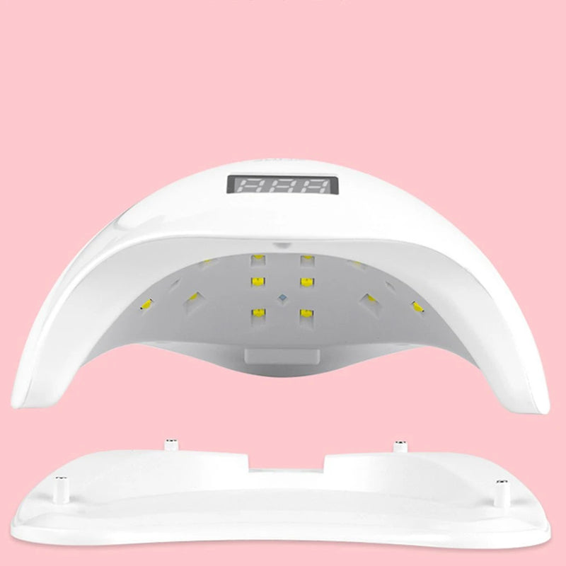 DAFUSHOP Cabine Sun 5 48W Rosa/Branca – Bivolt UV/LED com Timer para Unhas em Gel