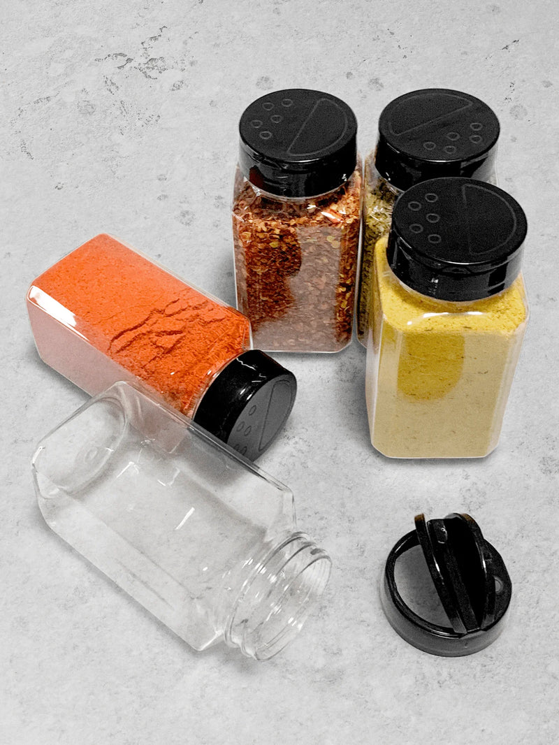 Kit com 10 Potes Plásticos para Temperos e Condimentos – 220 ml com Tampa Dosadora Dupla