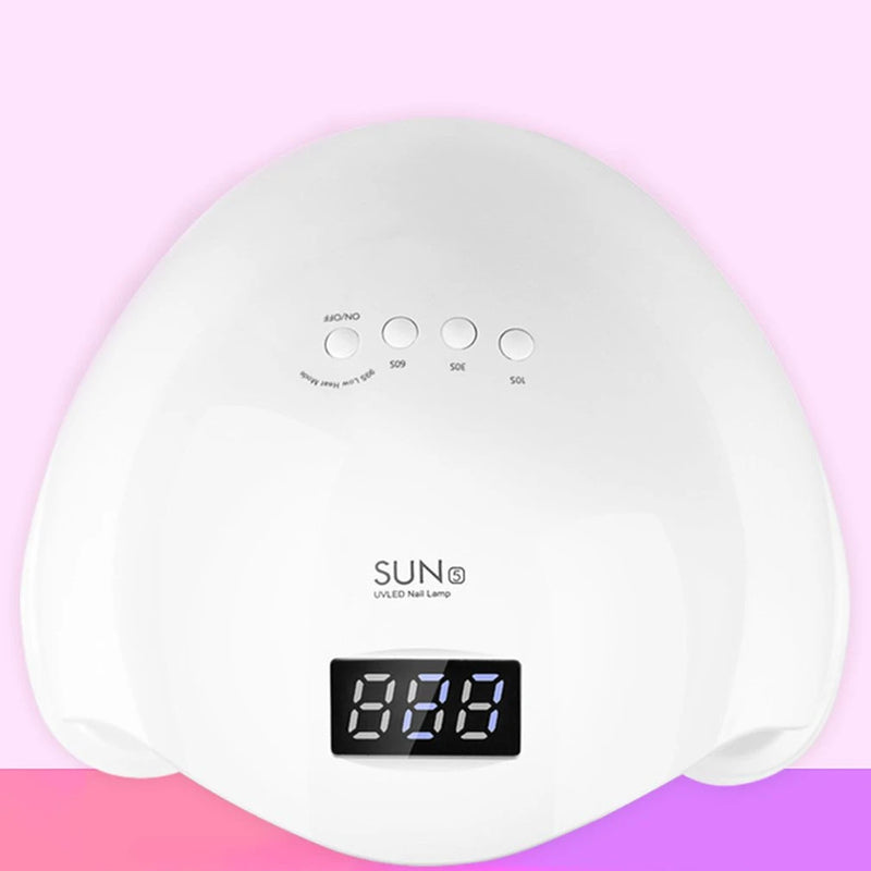 DAFUSHOP Cabine Sun 5 48W Rosa/Branca – Bivolt UV/LED com Timer para Unhas em Gel