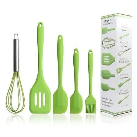 Kit Culinario de Utensílios de Silicone 5 Peças Espátula /Pinça Pegador De Alimentos /Pincel /Fouet Fue envio a cor aletoria