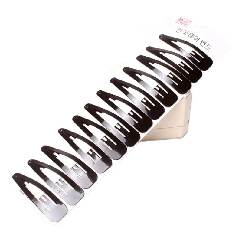 Conjunto com 10 Presilhas Tic Tac para Cabelo – Cor Preta