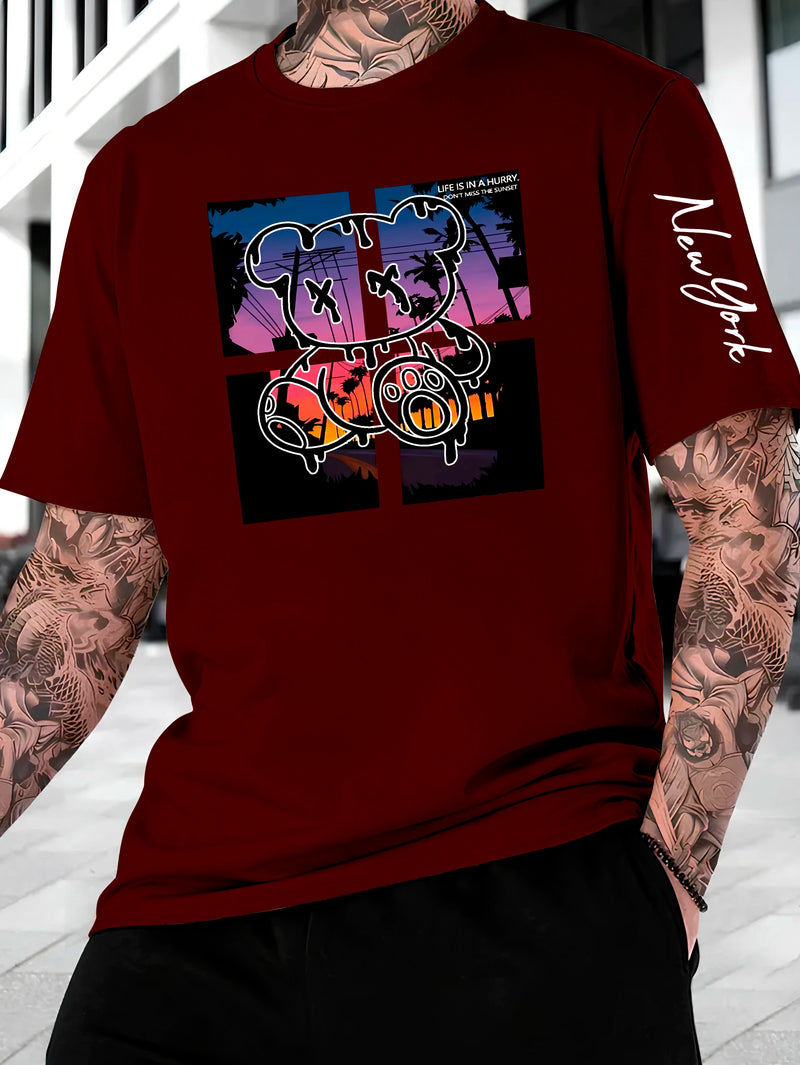 Camiseta Masculina New York Bear Streetwear