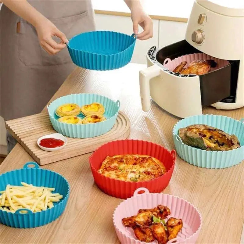 Forma Assadeira Para Fritadeira Air Fryer Em Silicone Flexível Lavável