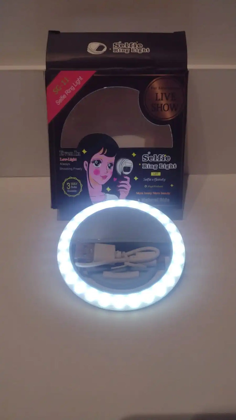 Ring Light para celular com carregamento usb fácil uso