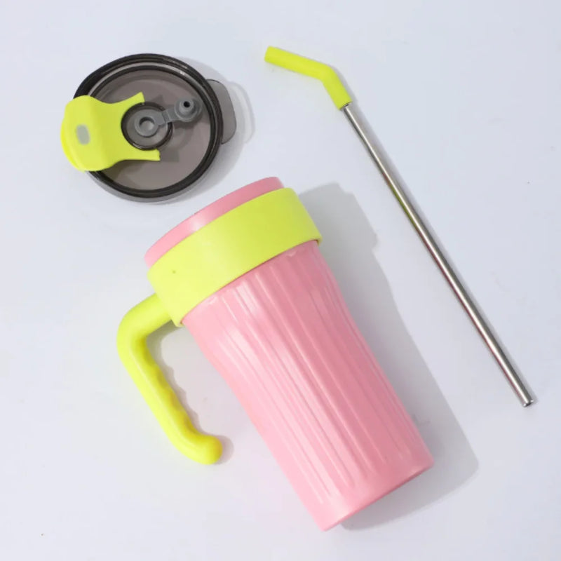 Caneca Térmica 860ml com Alça, Canudo e Bico — Praticidade e Conforto em Cada Gole