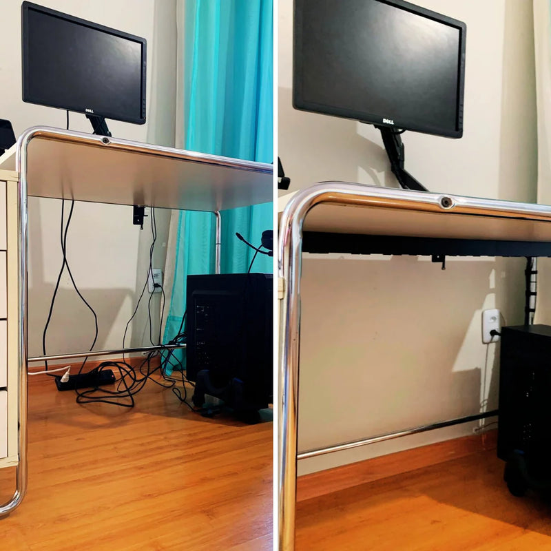 Organizador de Cabos e Fios 1 Metro – Guia Modular com Fixação Dupla Face e Opção com Parafuso